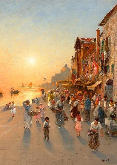 wilhelm von gegerfelt Evening View from Venice oil painting picture